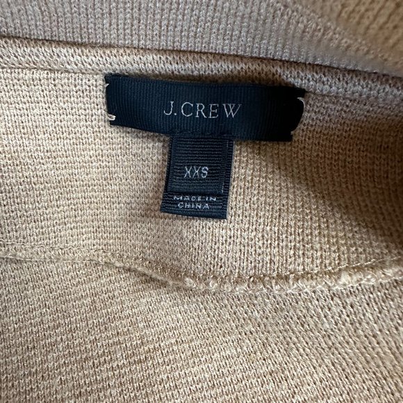 J. Crew Tan Open Front Sweater Blazer Merino Wool Blend Women's XXS - Picture 6 of 6